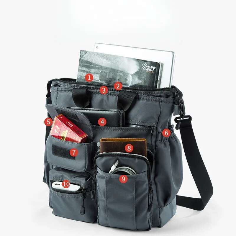 Oxford Crossbody Multifunctional Shoulder Bag For Business Travel/Casual Use Stylish Laptop Briefcase With Adjustable Strap