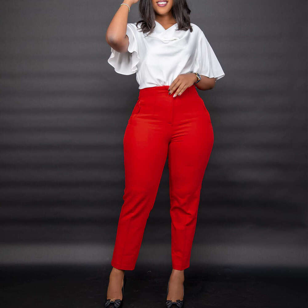 Women's Wear Women's Women's Clothing, Spring High Waisted Tight Fitting 9-Point Commuting Professional Solid Color Suit Pants, Casual 