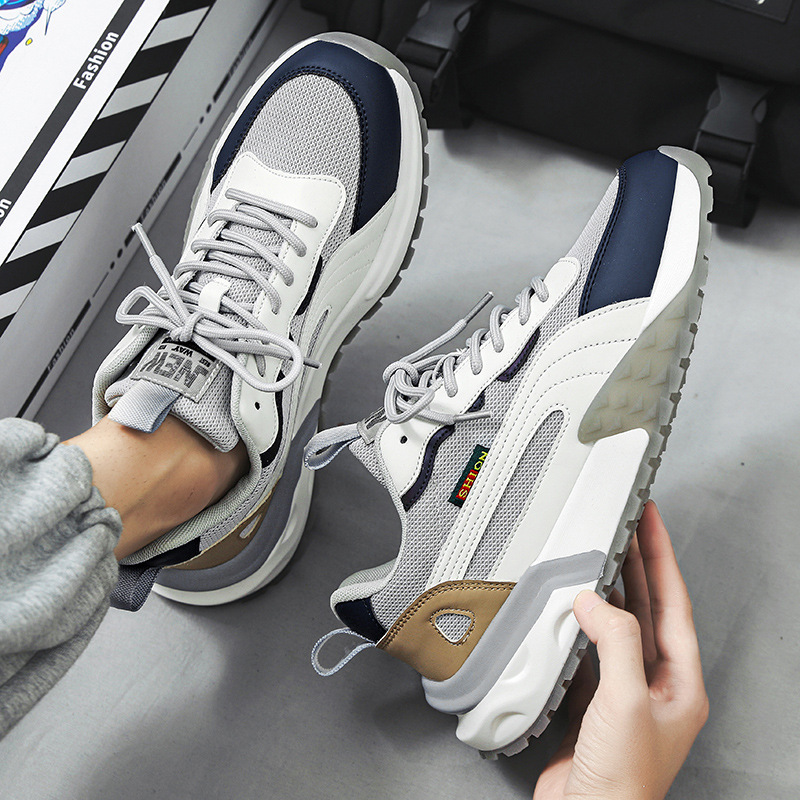 Designer casual shoes Live streaming hot selling men's shoes 2024 new men's mesh sports shoes breathable casual running shoes