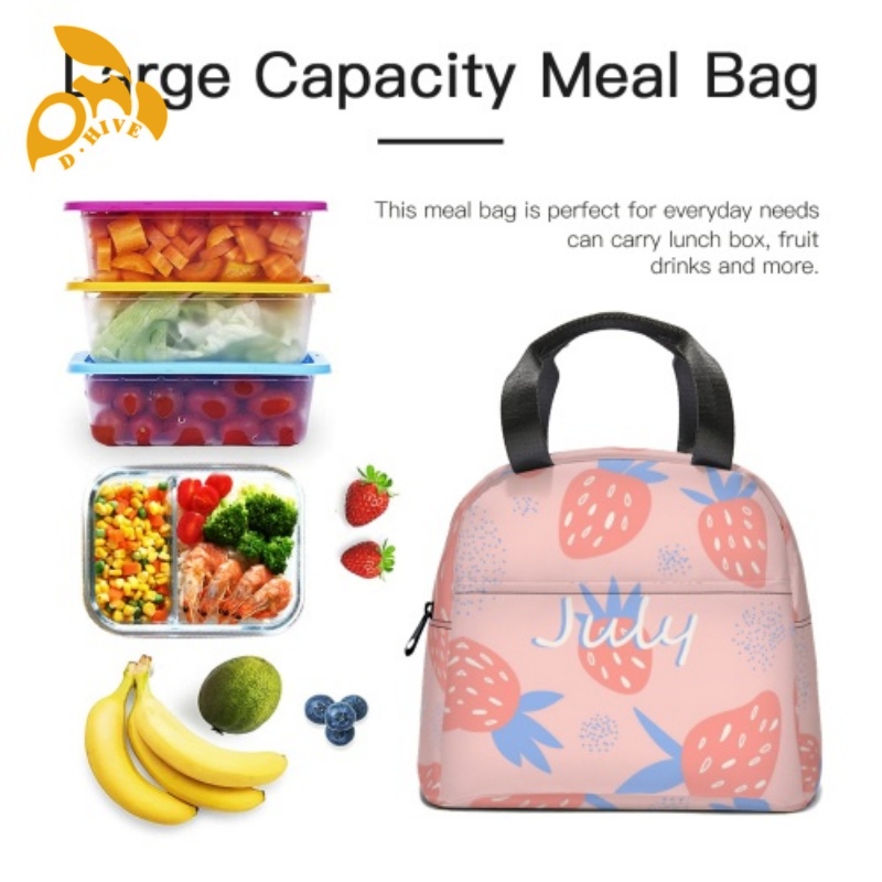 Free delivery. top designers customize round, beige and black semi-long, lightweight, simple and portable hand-held insulated meal bags