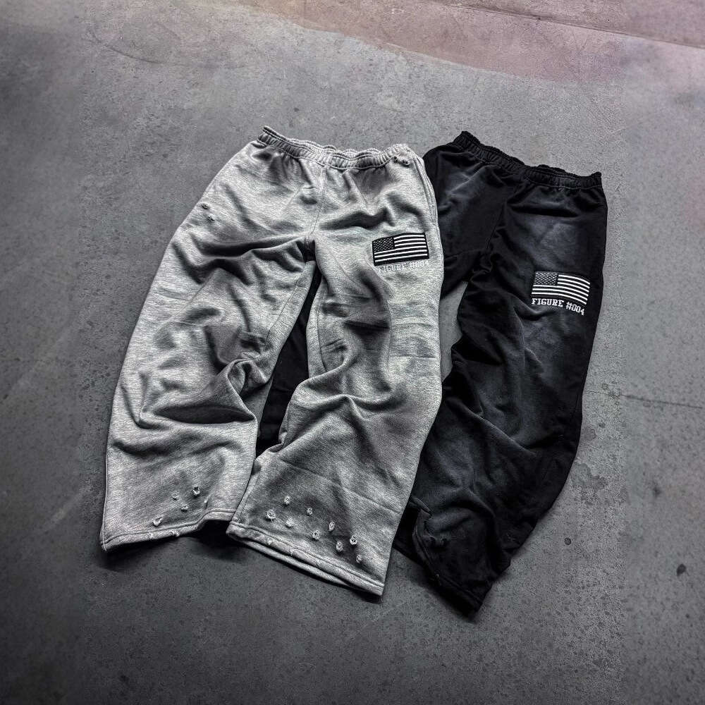 Millennium New/Old Hole Design Casual Women's Trendy Harajuku Fashion Embroidered Pants Gothic Street Hip Hop Straight
