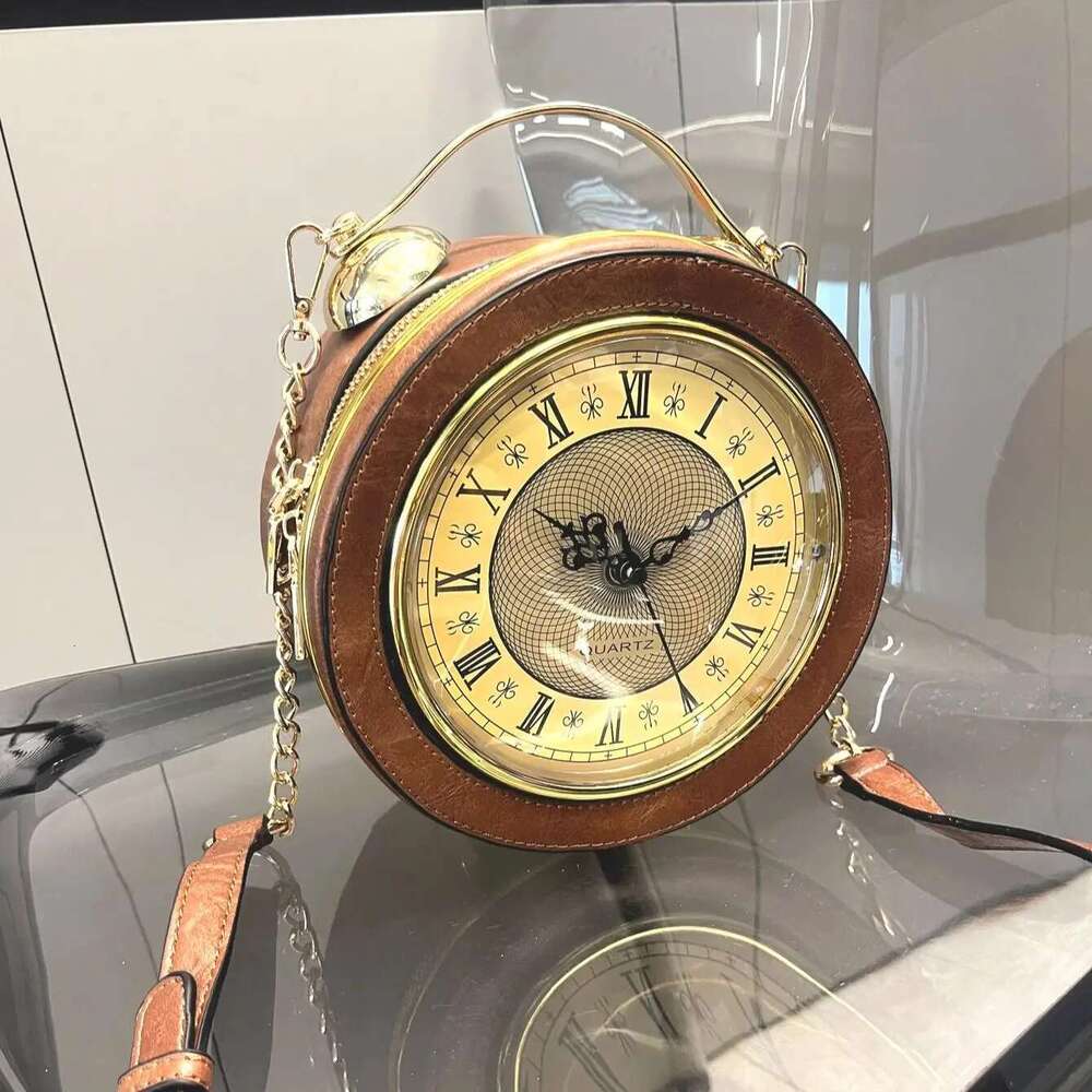 Designer Purses And Handbags Shoulder Bags Clock-Shaped Funny Women's Round Woman's Bag High Quality
