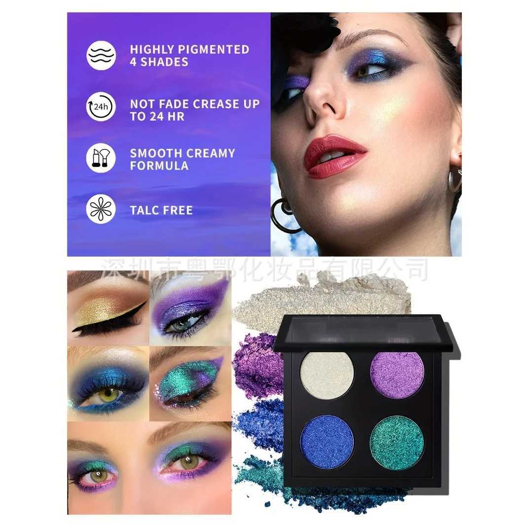 Shimmering Chromatic Magic 4-Pan Chameleon Flash Eyeshadow Palette Optical Shift Diamond Sparkle Versatile Makeup W250520