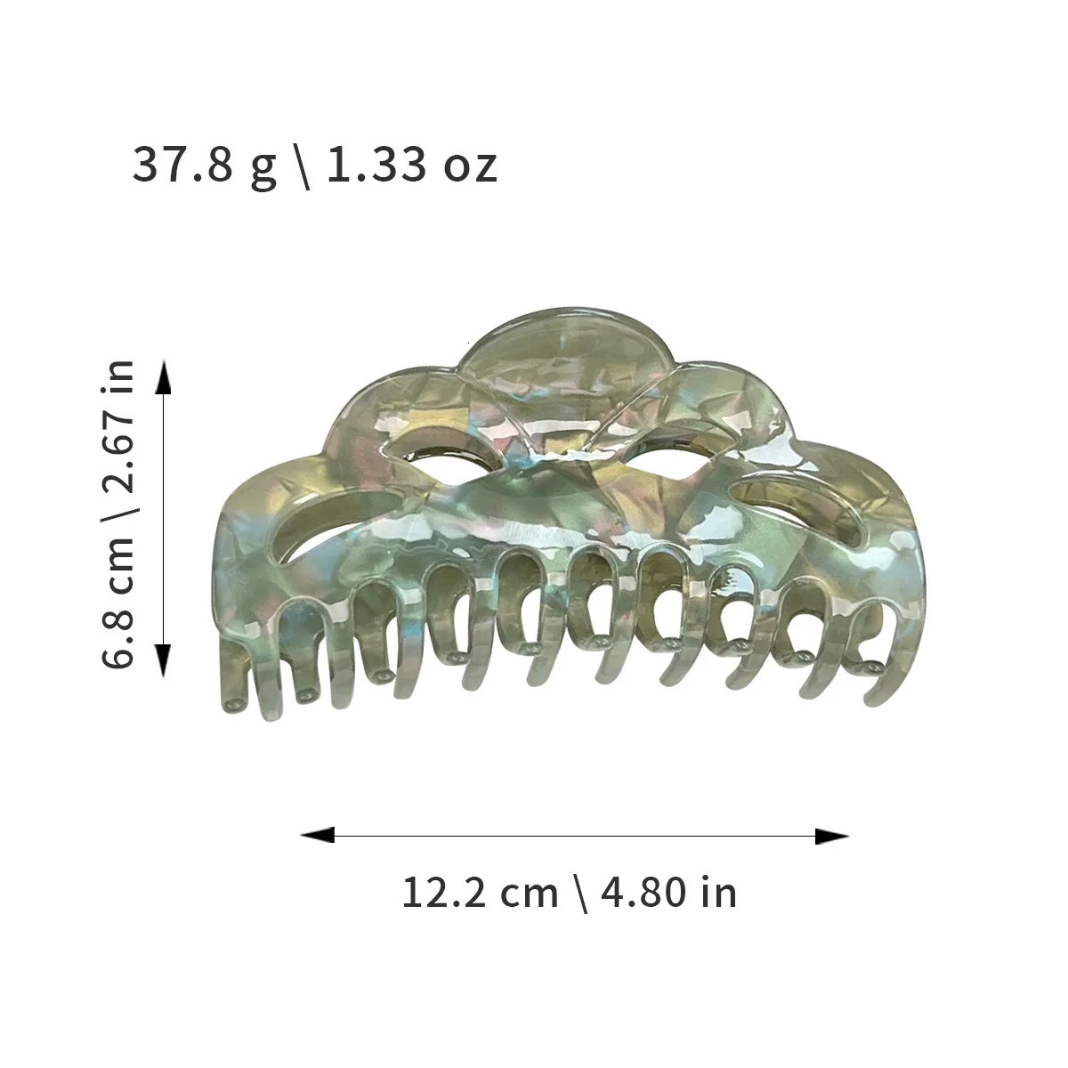 Simple Hollow Elegant Hair Clips Oversized Sparkly Mermaid Acrylic Hair Claw Stylish Headwear Accessory for Long Hair 250517