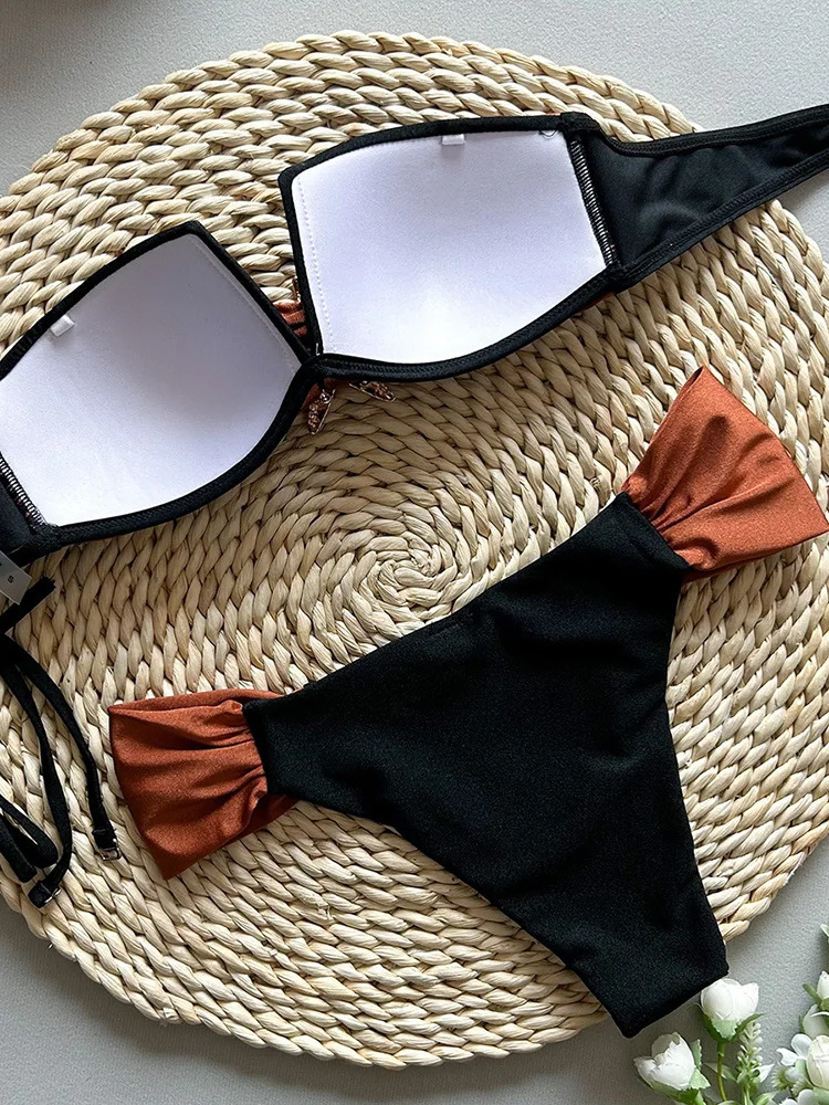 OIINAA Sexy Two-Piece Bikini Set Women Swimsuit Strapless Backless Female Swimwear Bathing Summer Chic Classic Fashion Beachwear 250516