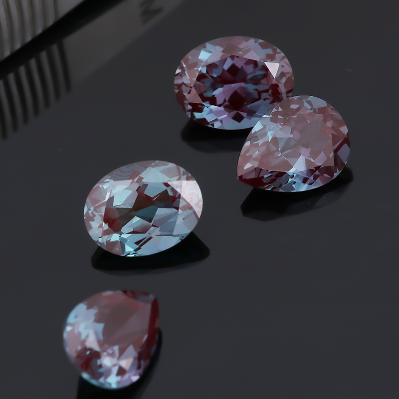 Custom OEM ODM Loose lab grown Alexandrite change Color Synthetic Stone mixed cutting Loose Lab Created gemwtone sapphire for Jewelry