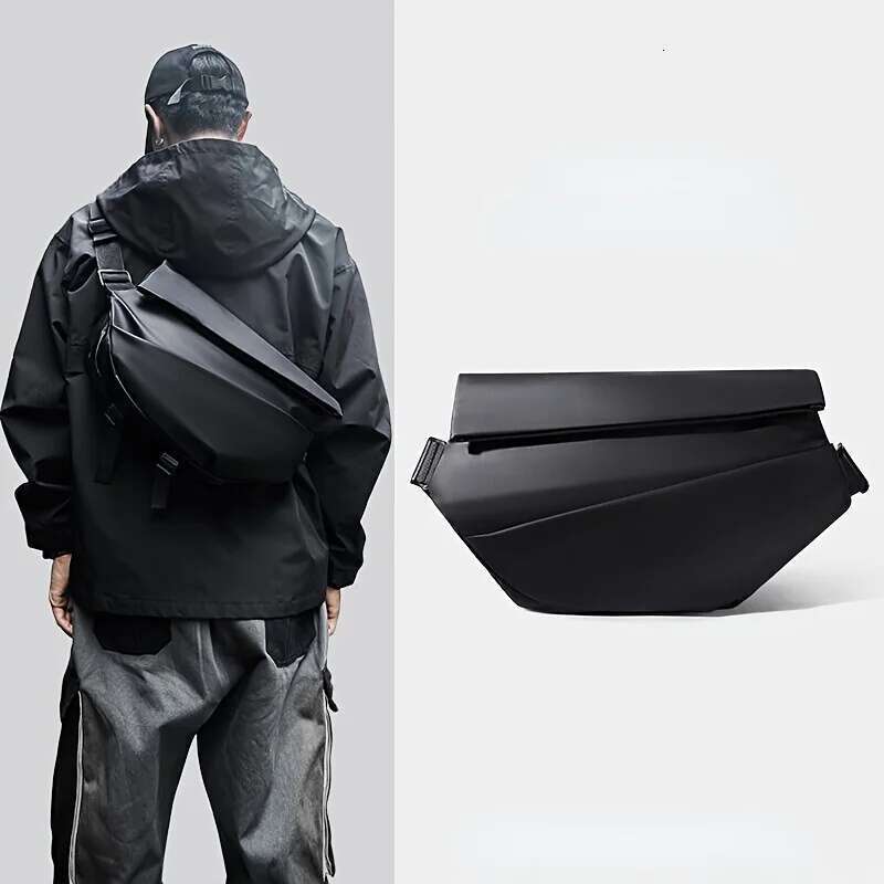 Men's Motorcycle With Splash Proof Multifunctional Chest Bag, Super Cool Crossbody Bag