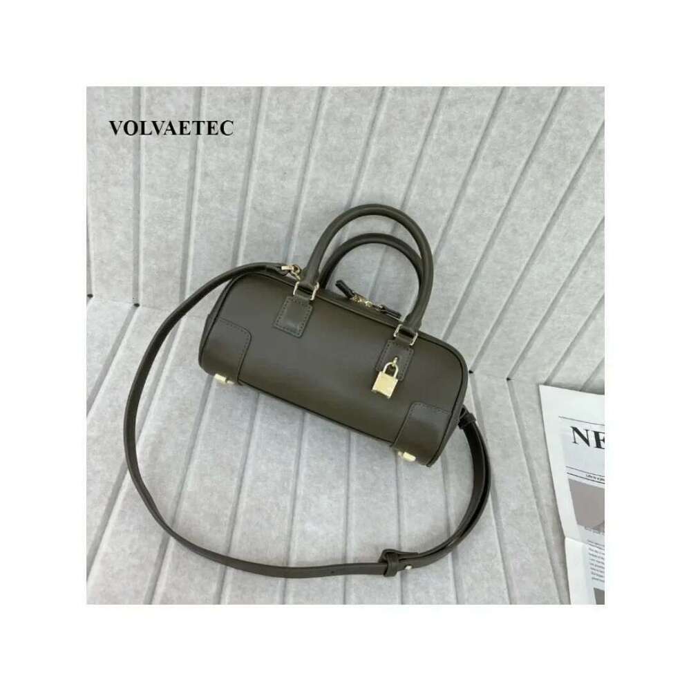 Cowhide Bowling Boston 2025 Novice Mention High-End Women's Commuter Shoulder Messenger Bag Versatile Fashion