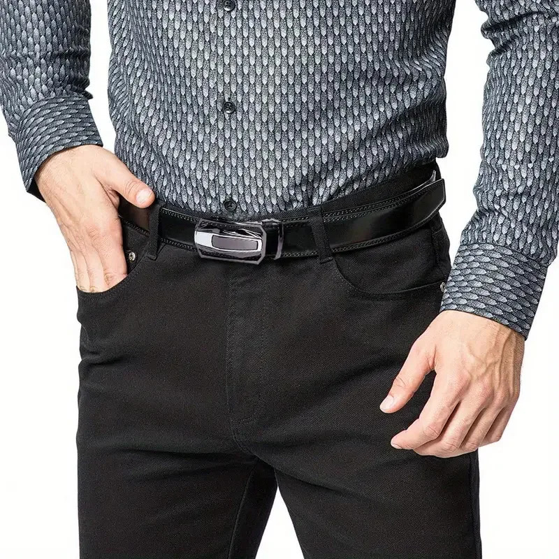 Mens Genuine Leather Belt Alloy Buckle Ratchet Belt Top Quality Belt Fashion Belt for Men 250520