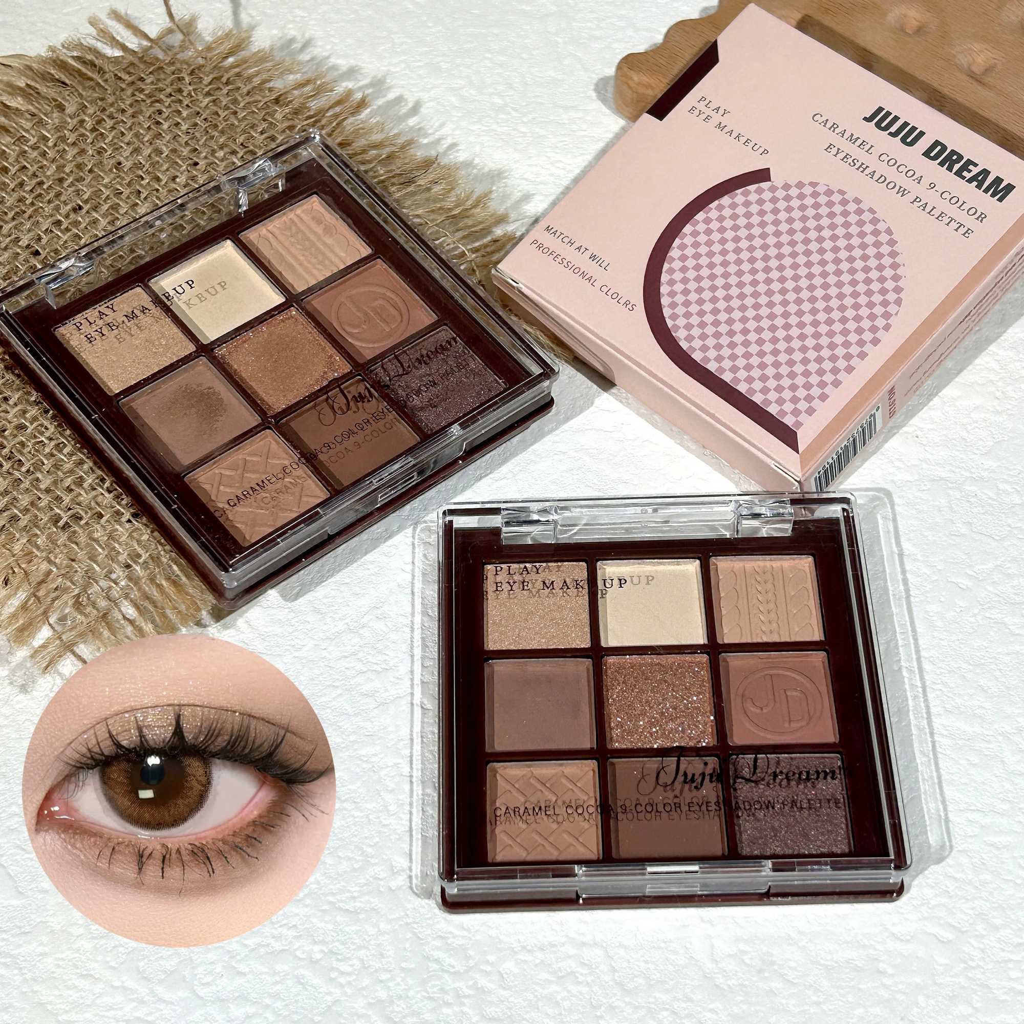 Chocolate Warm Brown Earth Palette - 9 Shades Matte Orange Brown Pearlescent Glitter Illuminating Wear Eyeshadow W250520