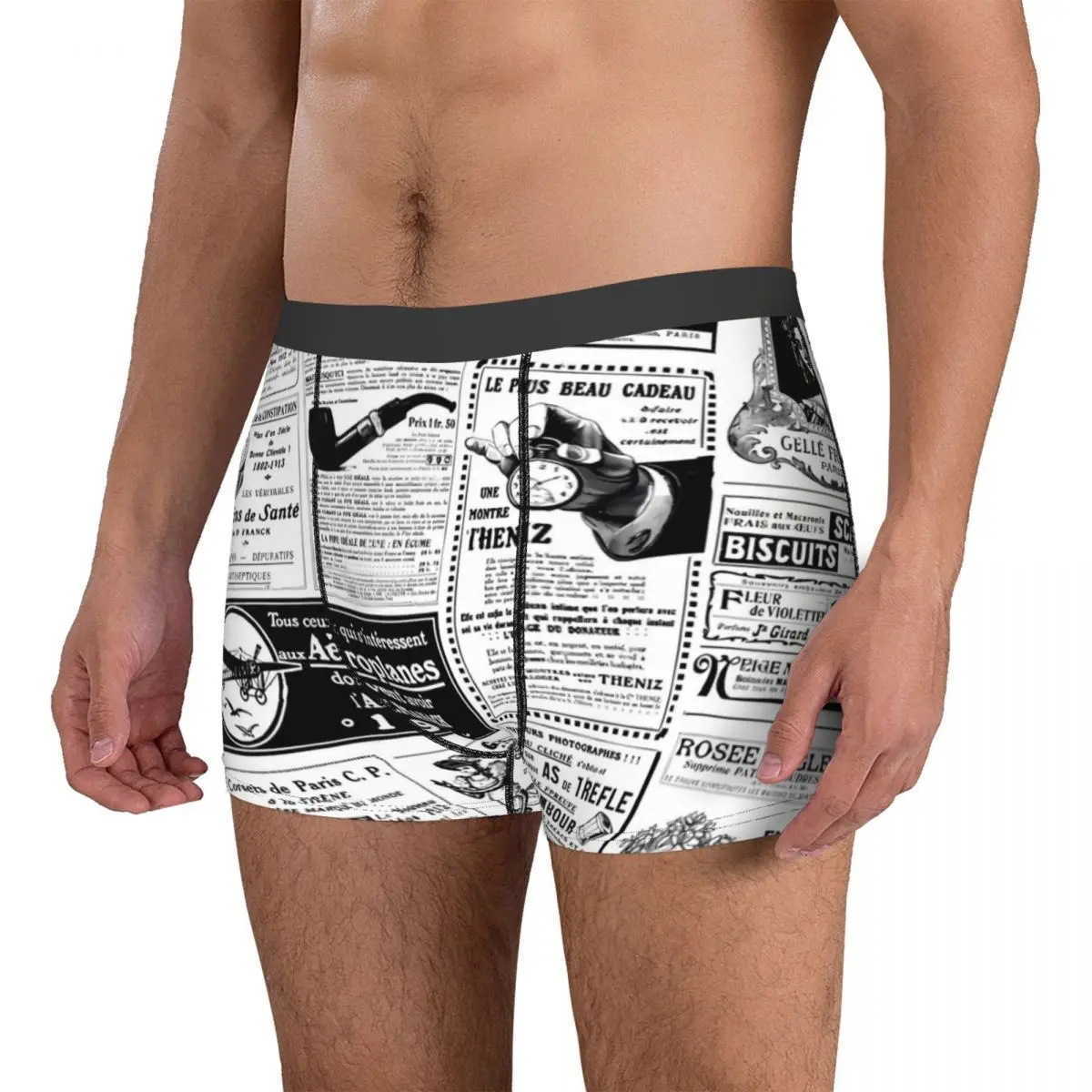Men's underwear with printed patterns, men's boxer shorts, men's trendy and comfortable tight quadrangle shorts X241207