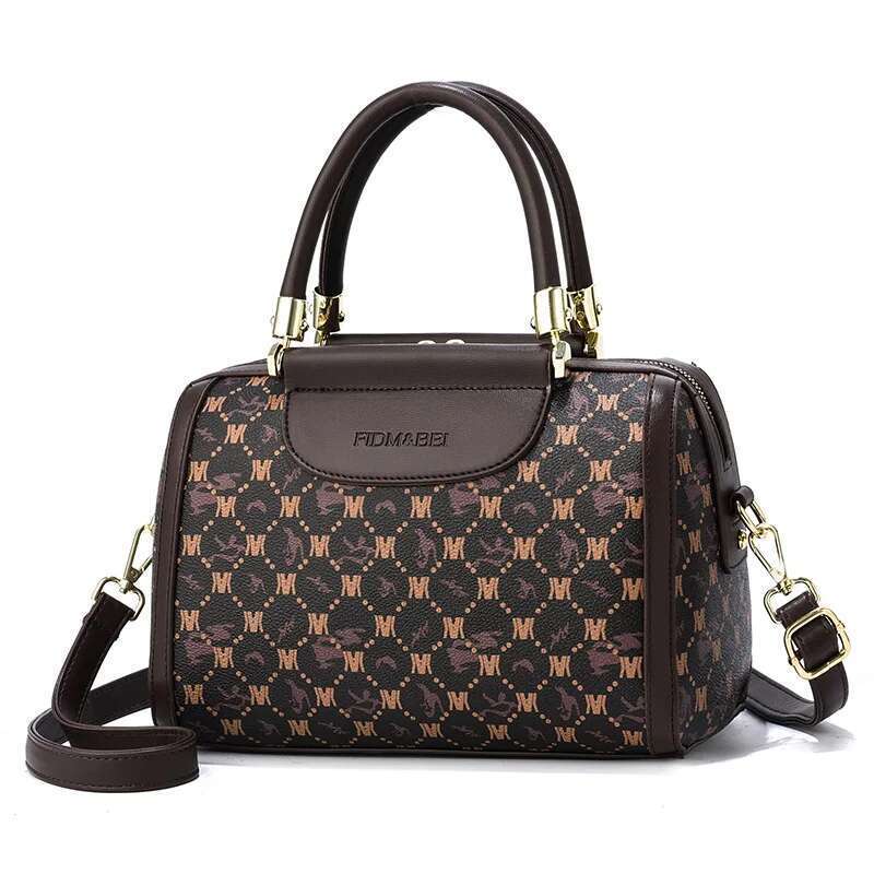 2024 New Fashion Boston Women's High Quality Printed Leather Pillow Shoulder Bags Handheld Classic Retro Crossbody Bag