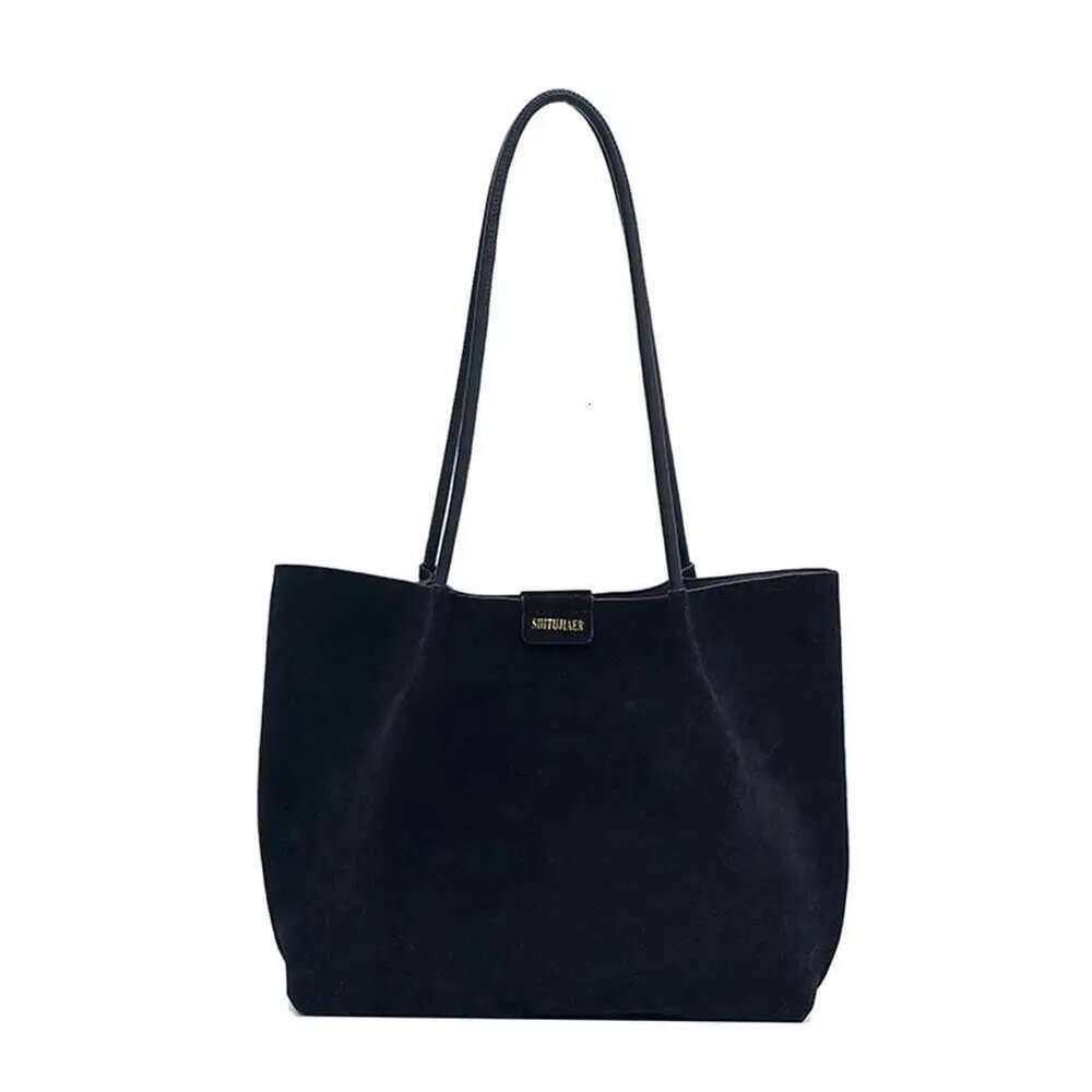 Women Vintage Large Capacity Suede Frosted Shoulder Slouchy Tote Handbag Female Commute Bag