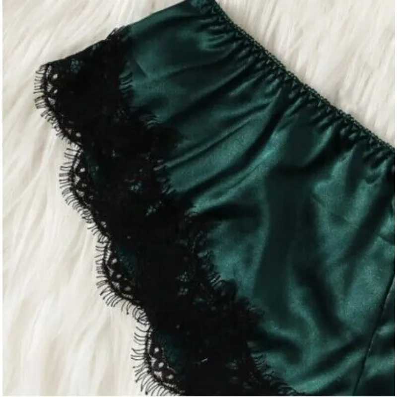Sexy Lingerie Suit for Women Knot Lace Up Lace Patchwork Sexy Contrast Color 2-piece Pajamas Set Sexy Underwear New R250520