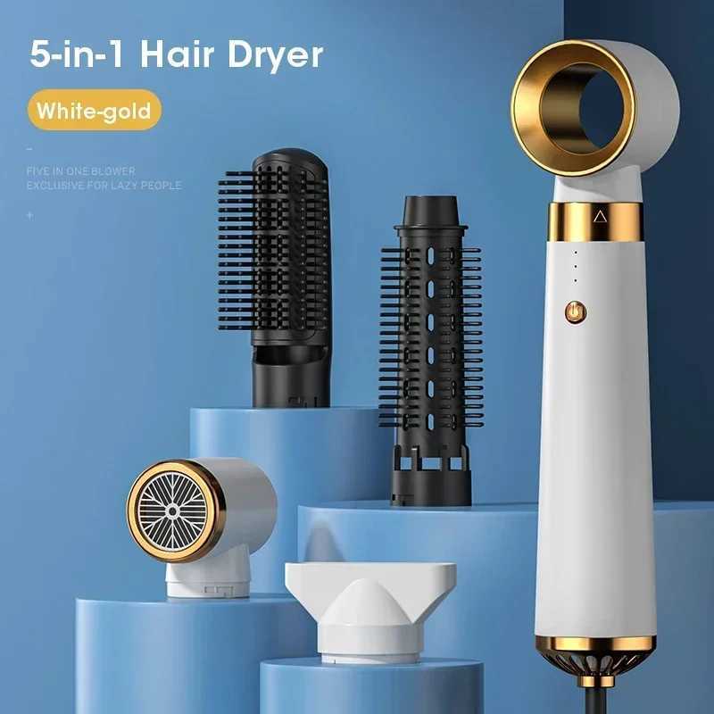 Multifunction Hair Dryer 5 in 1 Hot Air Comb Automatic Curling Rod Straight Hair Comb Hair Dryer Salon Style Tool Fast Dry z250520UM6H