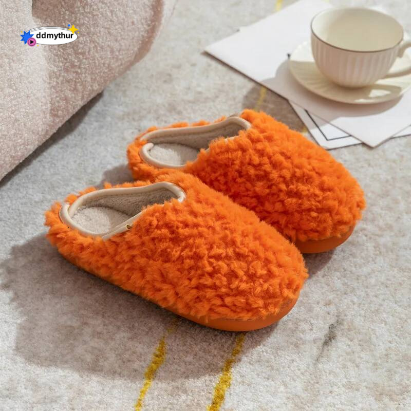 Crestar Warm Fluffy Women Winter New Indoor Soft Sole Fuzzy Bedroom Flat Slides Non-slip Fleece Lind Fur House Slippers ddmythur