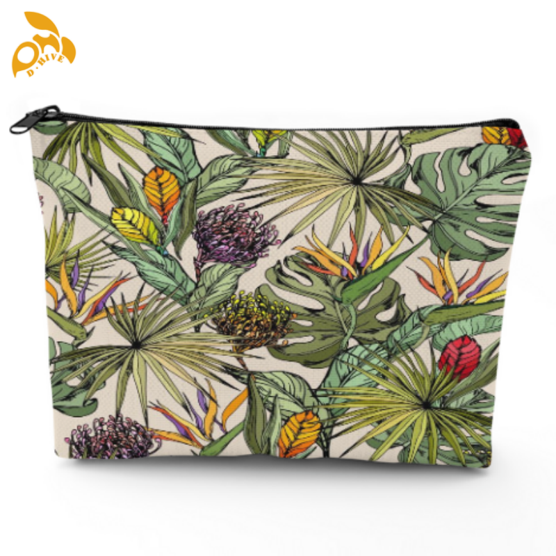 Free delivery of top-designer custom-made lightweight, high-quality linen cosmetic bags in beige, white and black for students.