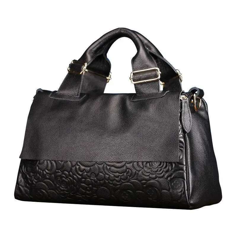 2023 New Genuine Leather Handbag Big Fashion Cowhide Large Capacity Women's One Shoulder Crossbody Bag