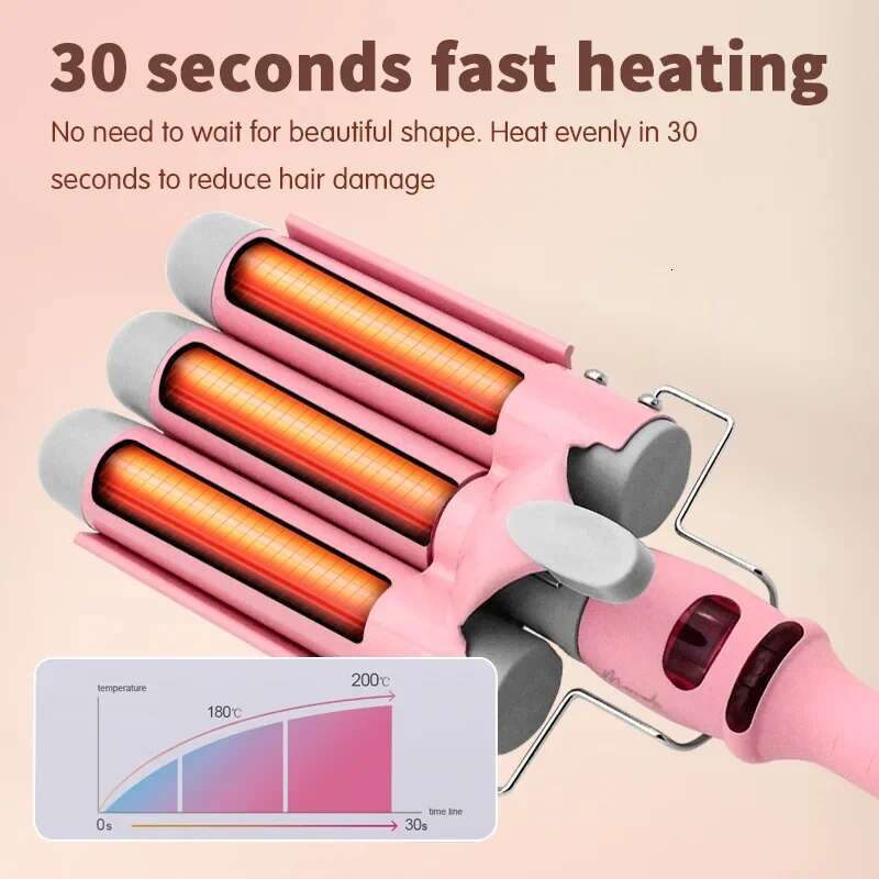 Lcd Curling Iron Professional Ceramic 3 Barrel Curler Irons Hair Wave Fashion Styling Tools