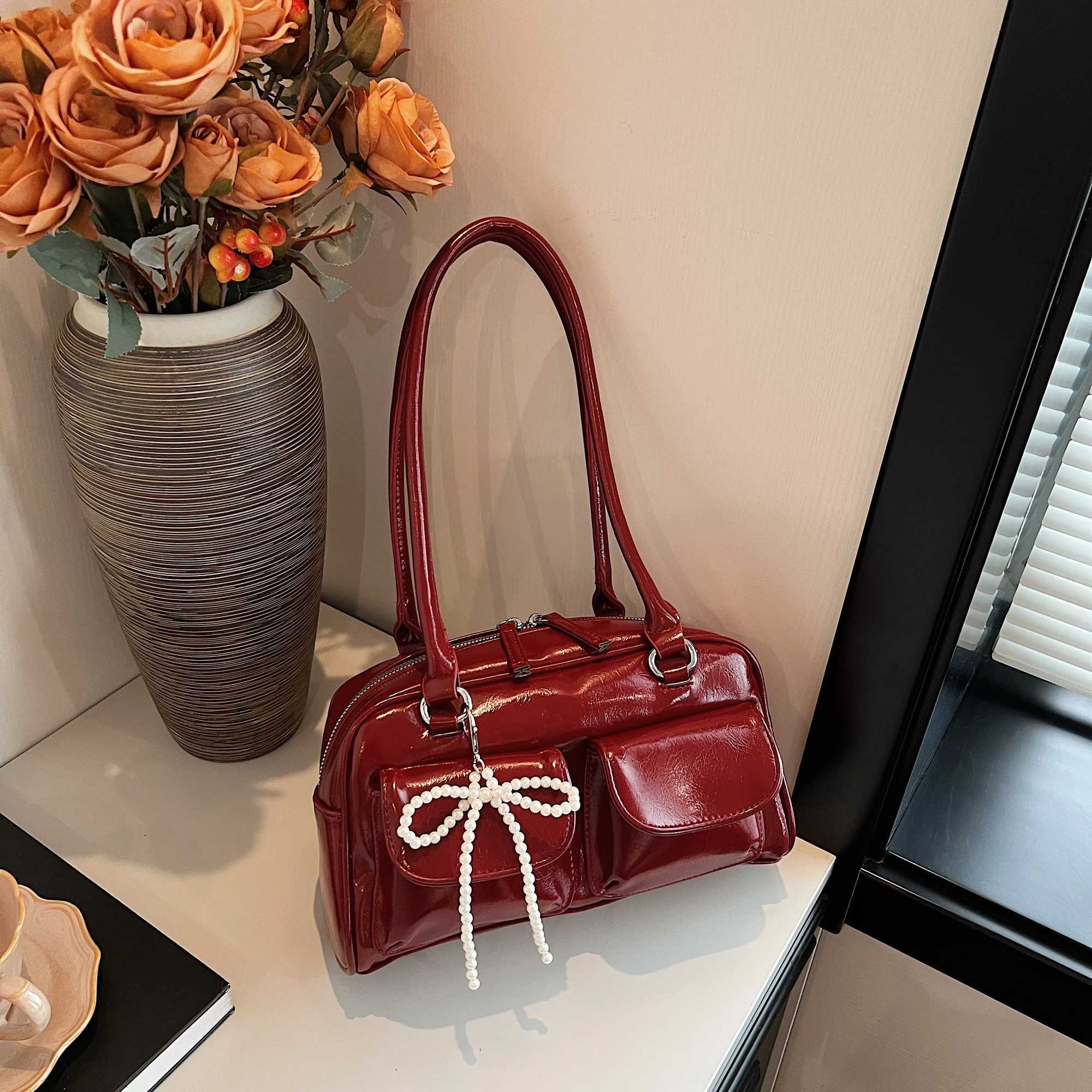 Fashionable Underarm Bow Bag for Women Korean Edition New Simple Leisure Pillow Bag Trendy Versatile Shoulder Bag M250520