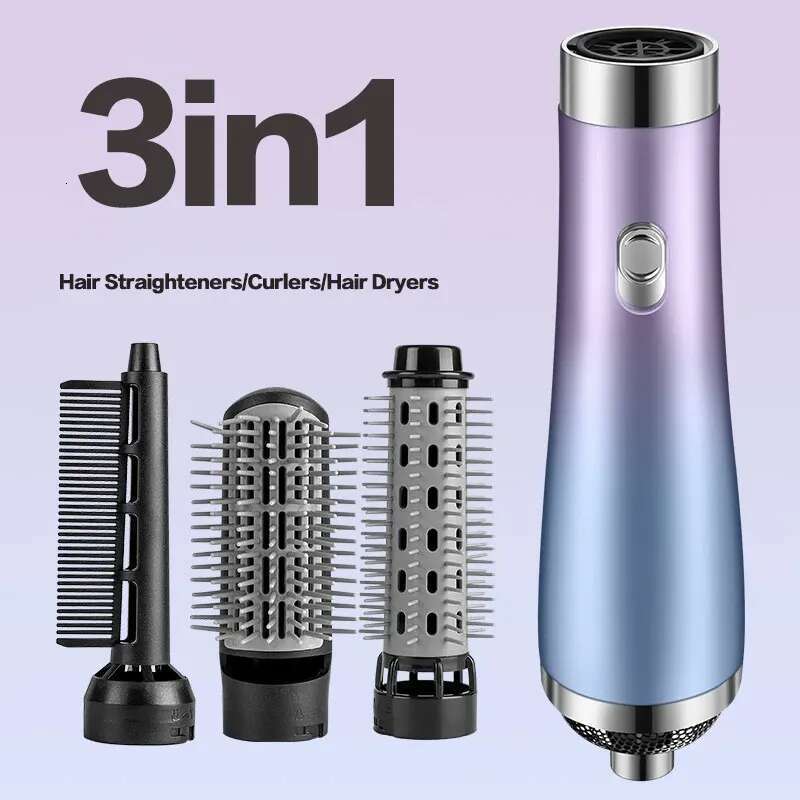 Tinsol professional iron 3 in 1 hot air comb curling straightener roller hair dryer brush