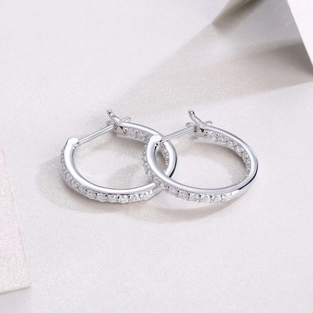 Moissanite Hoop Earring for Women D Color Women Moissanite Hoop Earrings Luxury Long Womens Moissanite Hoop Earrings