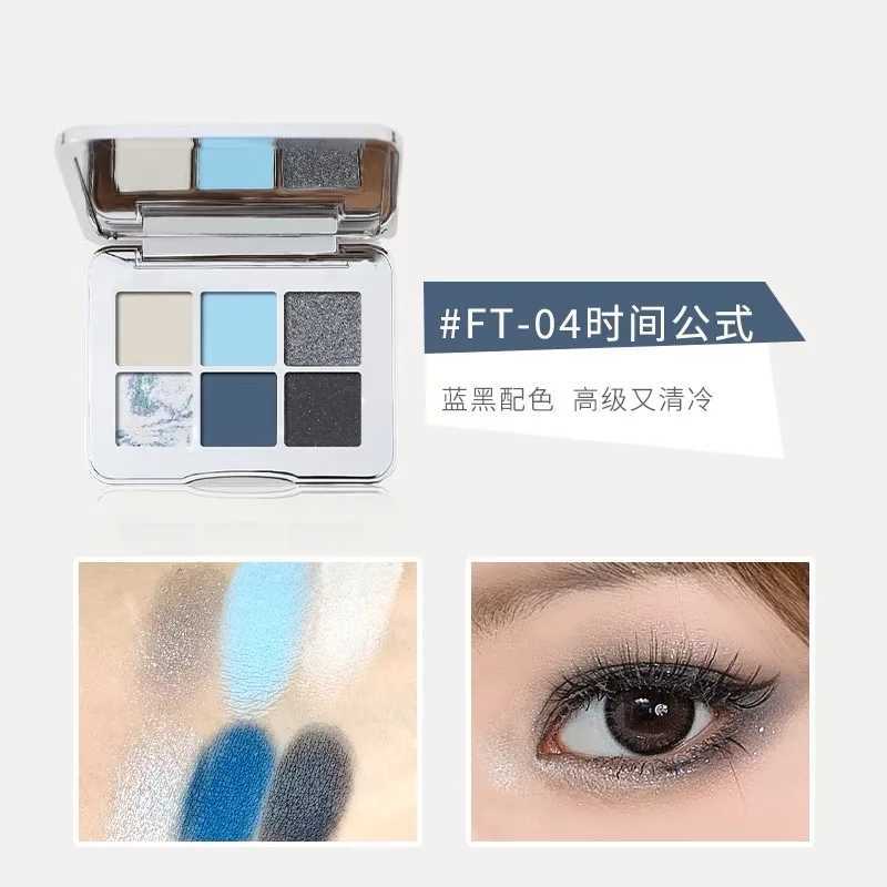 Shedella Six Color Smoked Eye Shadow Plate Purple Glitter Pearl Matte Makeup W250520