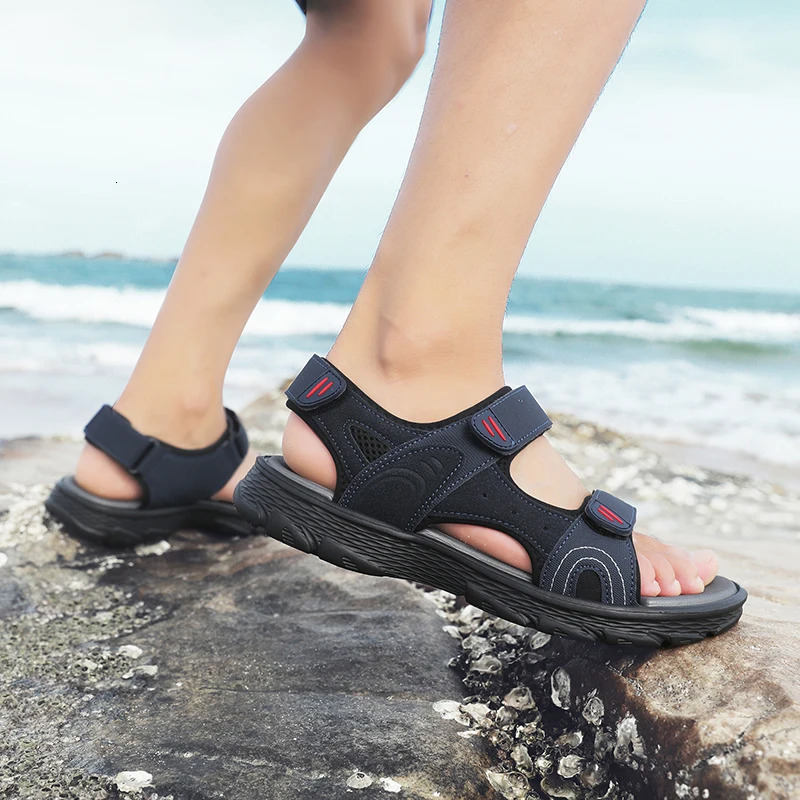 Mens Athletic Sandals Open Toe Hiking Outdoor Non-slip Sandals Air Cushion Sport Casual Beach Sandals 250515