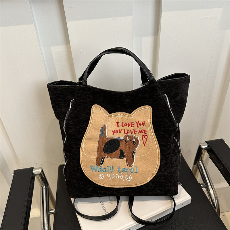 Free Delivery Designer Bag Biscuit Cat For Women In Autumn 2025 New Trendy College Style Tote Korean Large Capacity Single Shoulder Backpack Luxury Ba