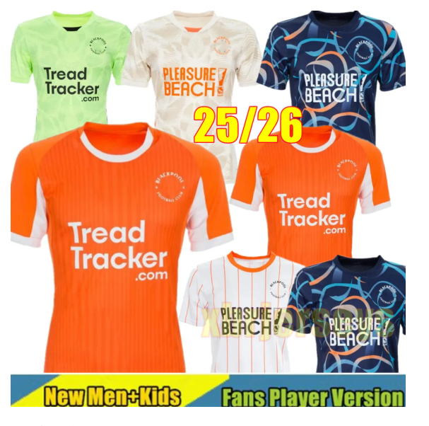 SILVERA FLETCHER CAERY 2025 2026 Blackpool FC soccer jerseysBlackpool home away football shirts Men Kit