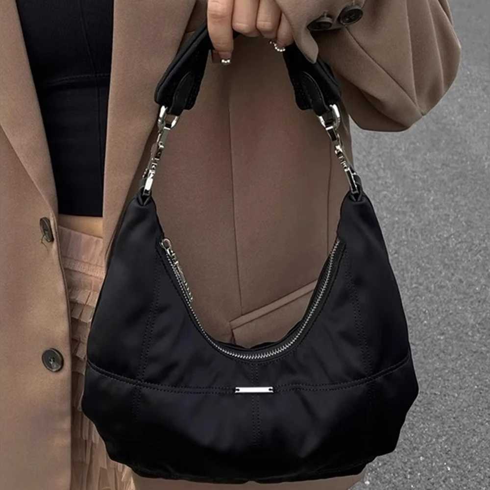 Underarm Bag Small Shoulder Bag Womens Soft Hobos Y2K Female Black Purse FAshion Spice girls Crescent Handbag M250520