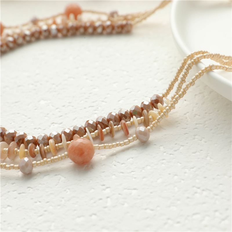 Ethnic style shell creative necklace women's temperament sweater light geometric crystal collarbone chain