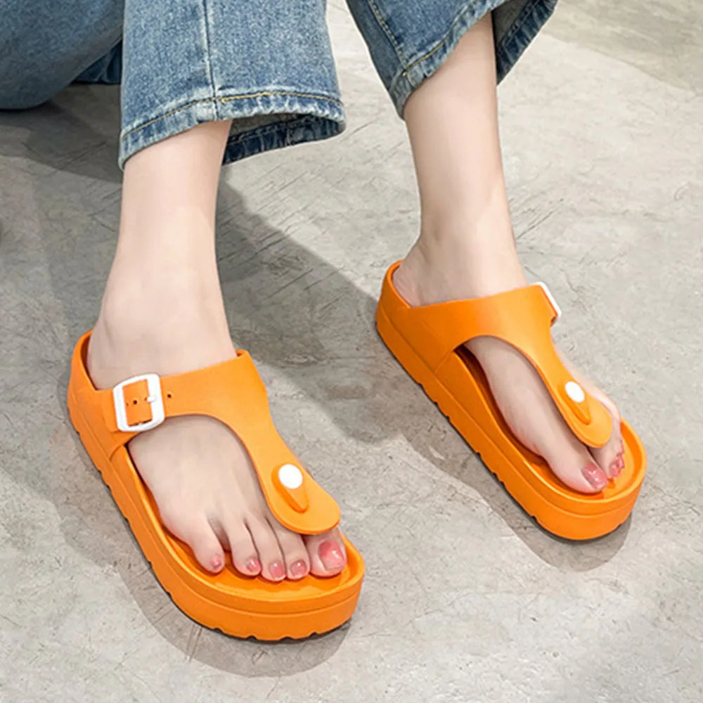 Bebealy Fashion Women Flip-flops Sandals Women EVA Flat Sandals Waterproof Beach Sandals Thick Sole Cushioned Pool Shower Shoes 250519