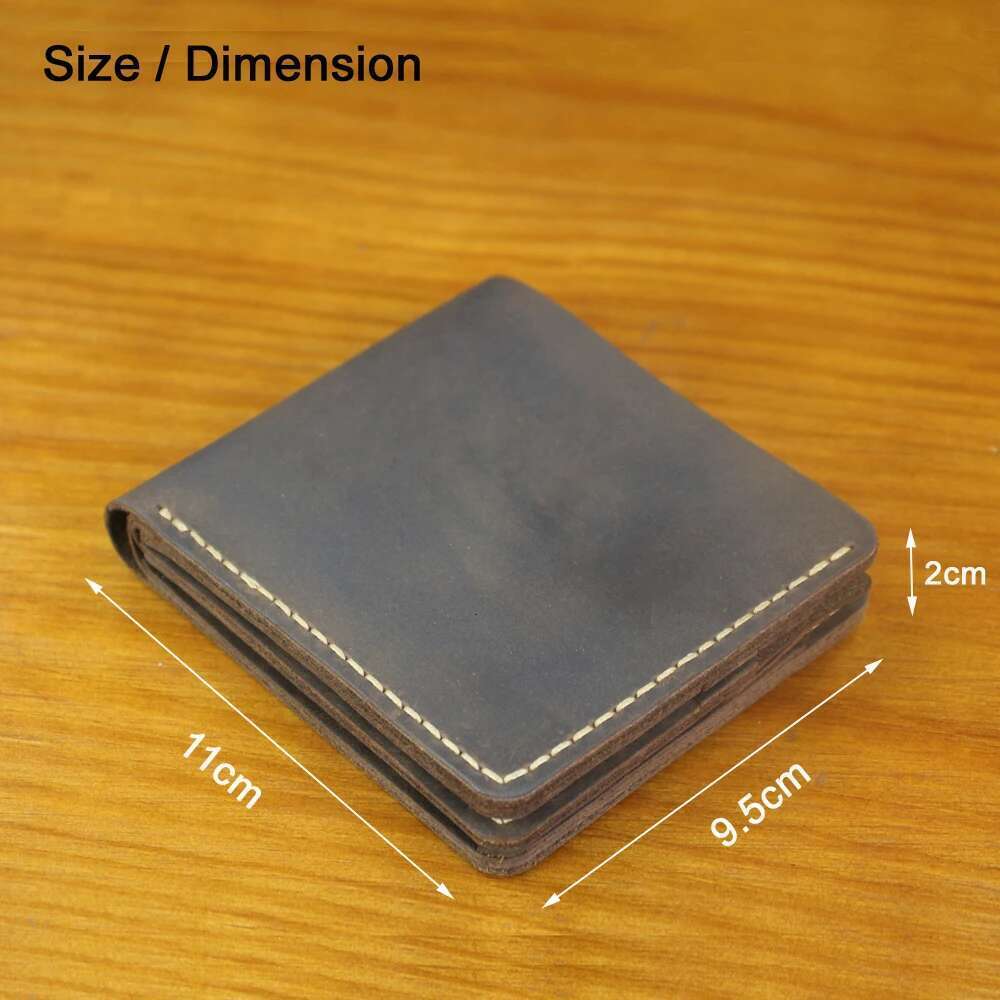 High Quality Handmade Genuine Wallet with Coin Pocket Men Purse Bifold Wallets Short Male Leather Money Clips Bag WF310