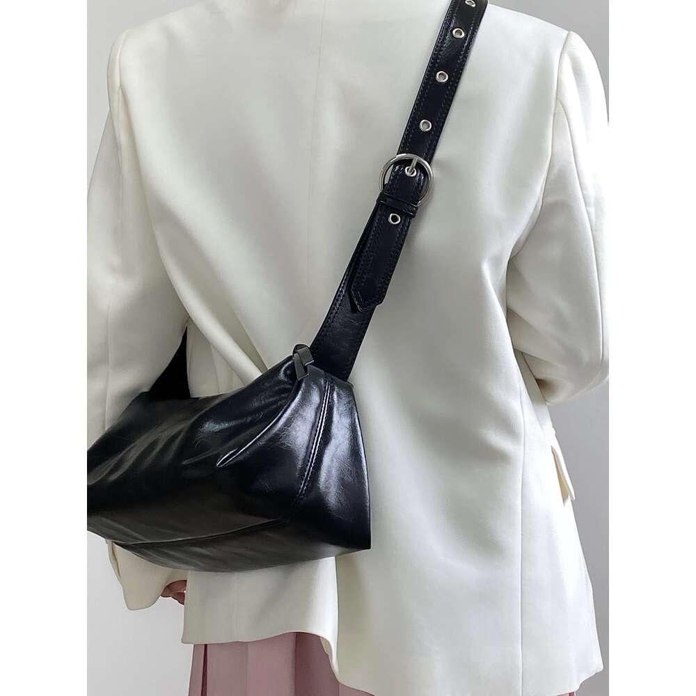Solid Color PU Leather Women's Shoulder Bags Fashion Cool Girls Underarm Simple Crossbody Bag Casual Female Tote Handbags