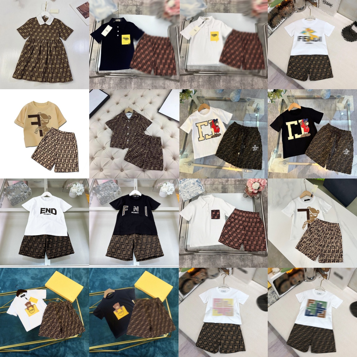 Kids Sportsuits Clothing Sets Pattern Boys Girls Tracksuit Summer Short Sleeve Top Tees And Shorts Sets Luxury Designer T-shirts Tops Shorts