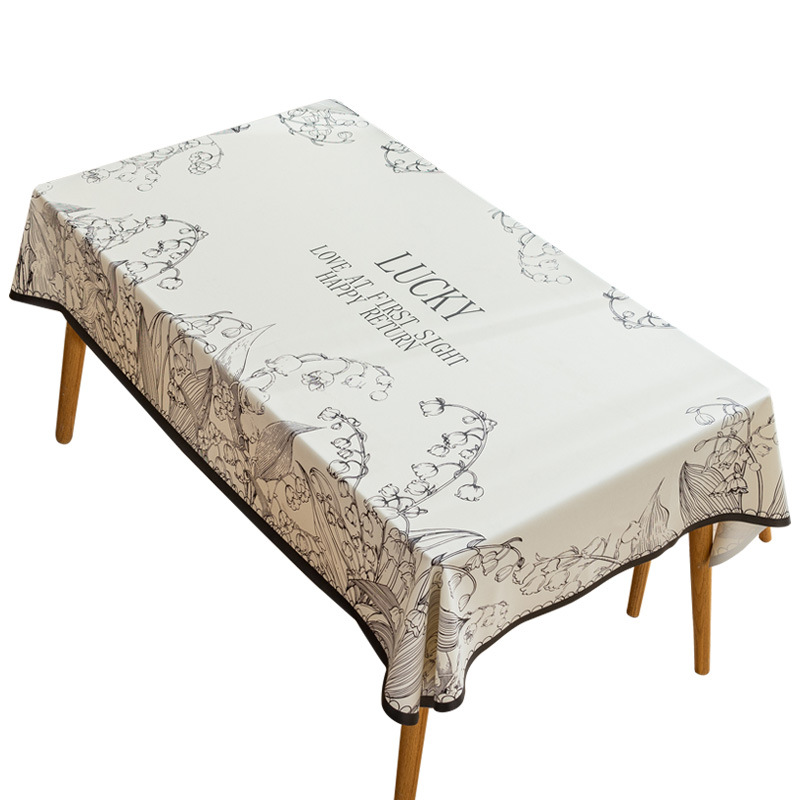 T0471 new lambskin printed tablecloth light luxury atmosphere tablecloth waterproof and oil-proof washable coffee table cloth heat insulation