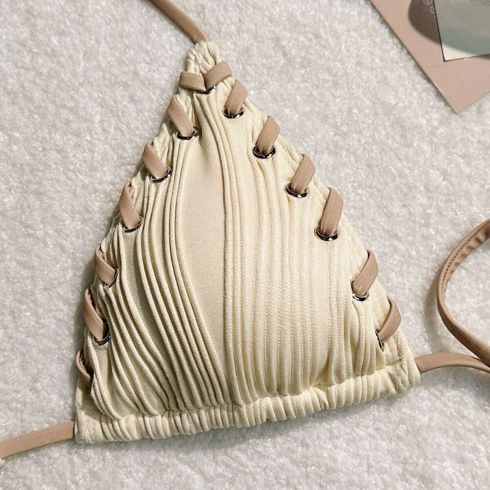 European and American summer sexy solid color bikini women's beach vacation ins swimsuit 2025 new casual fashion trend clothing