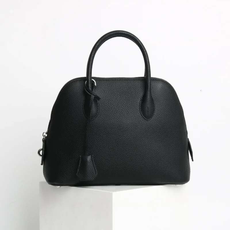 High Quality Top Layer Design Shell Bag with Lock Cowhide Handbag Fashion Mini Crossbody Bowling Women's elegant bags