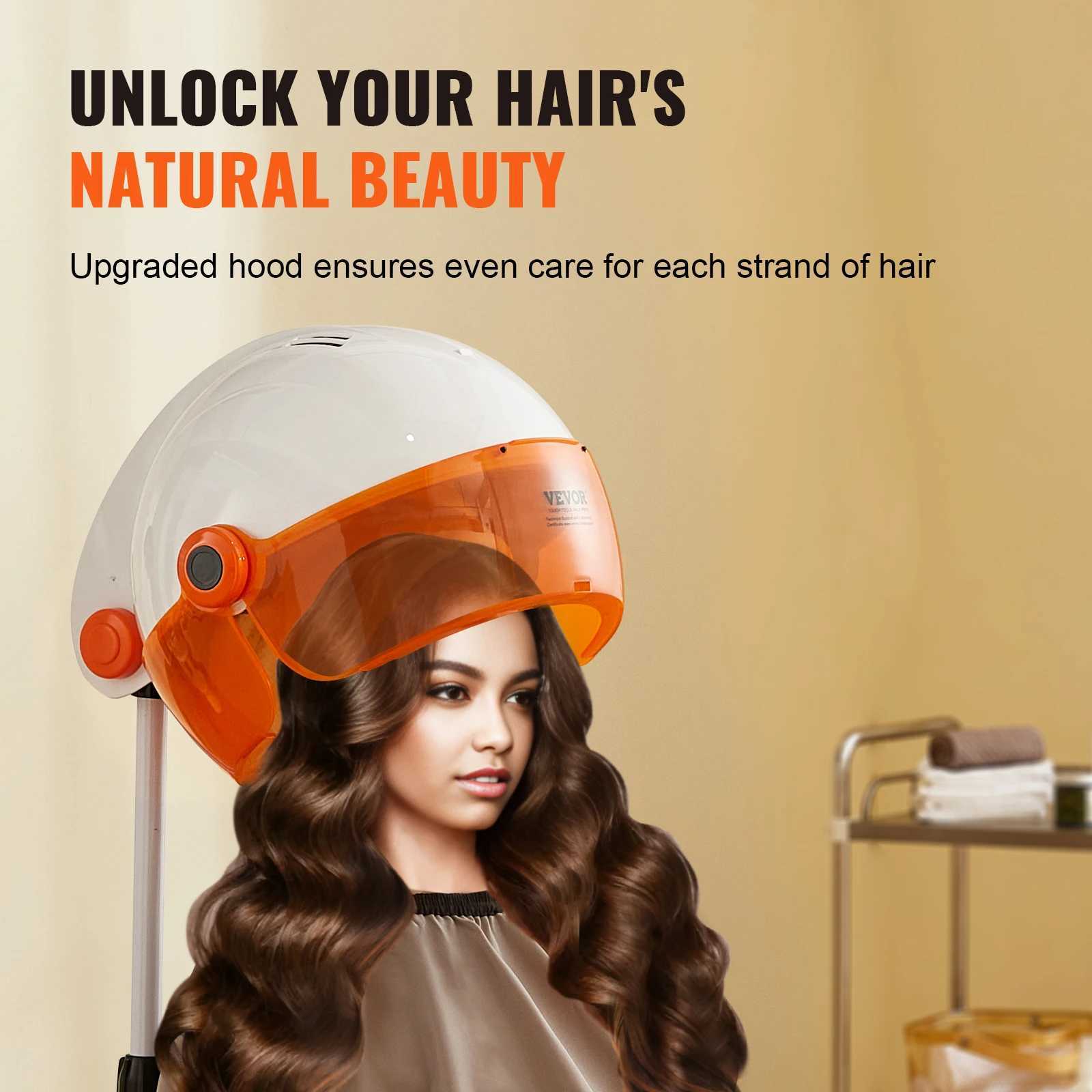 SKYSHALO Salon-Grade Hair Dryer 1875W Powerful Stand Dryer Adjustable Timer and 3 Heat/Speed Options Mobile Base with Wheels z250520