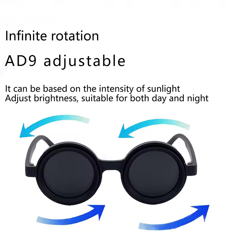 Polarized ND9 Adjustable Dimming Sunglasses Round Small Frame Steampunk Men Light-Reducing Sun Glasses For Fishing Driving UV400 IVSTA