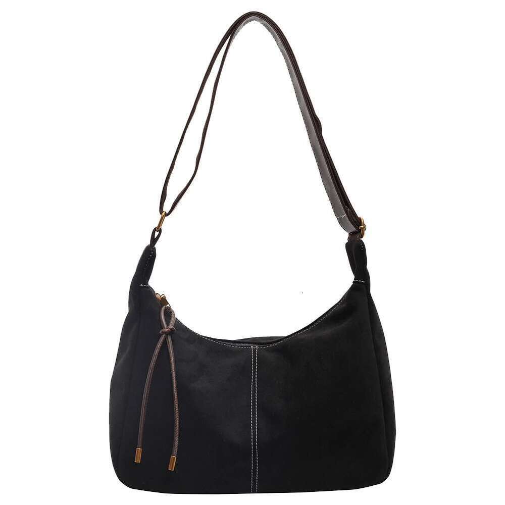Women Suede Shoulder Adjustable Strap Crossbody With Zipper Messenger Bag Solid Handbag For Work Travel