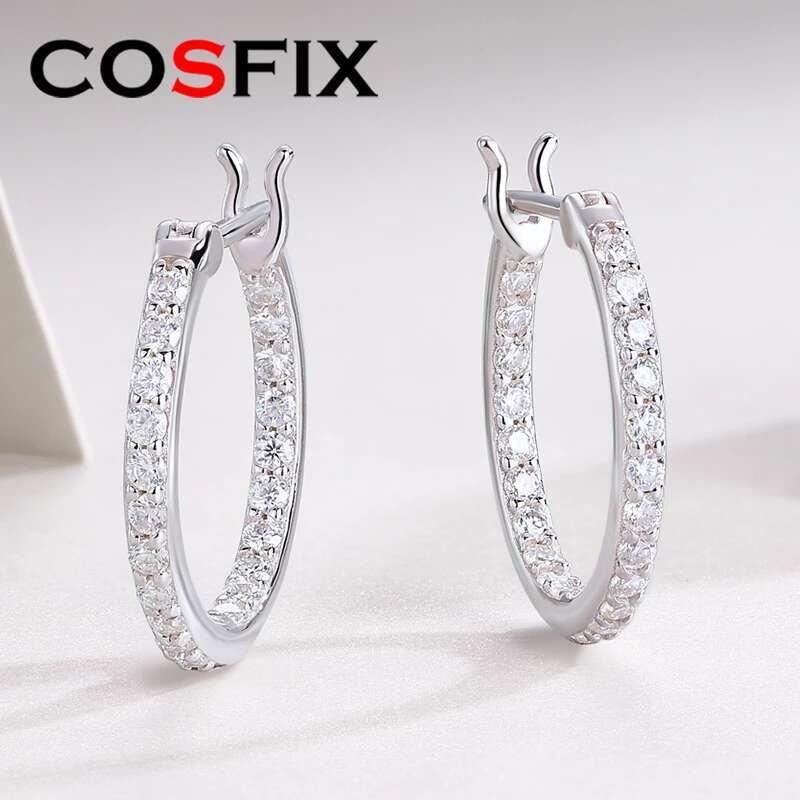 Moissanite Hoop Earring for Women D Color Women Moissanite Hoop Earrings Luxury Long Womens Moissanite Hoop Earrings