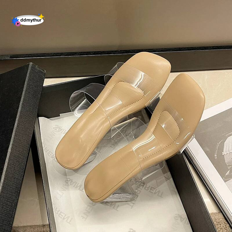 Summer Pumps PVC Jelly Open Toe High Heels Women Transparent Perspex Slippers Shoes Heel Clear Sandals ddmythur