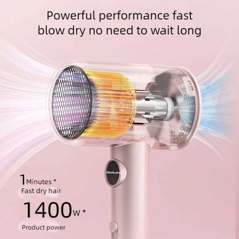 Professional Hair Dryer Hot Cold Wind Air Brush Hairdryer Negative Lonic Blow Dryer Strong PowerDryer Salon Tool 1400W BlowDryer z250520