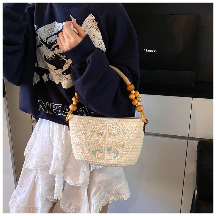 Women's Shoulder Bag Free Shipping Designer Bag Chinese Style Simple Knitted Bag Handbag Fashionable Woven Commuting Tote Bag Vacation Beach Bag
