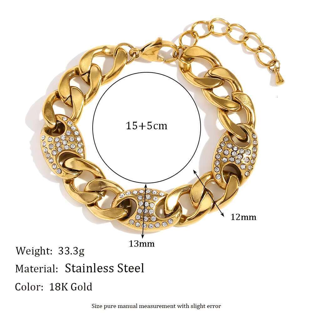 Autumn Cold Stainless Steel Gold Women's Chain Bracelet