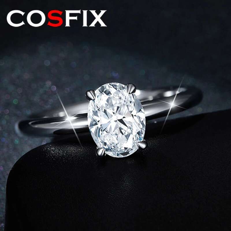 Emerald Cut Moissanite Rings For Women Emerald Cut Oval Cut 2ct Women Moissanite Ring Luxury 2023 Womens Moissanite Ring Gift