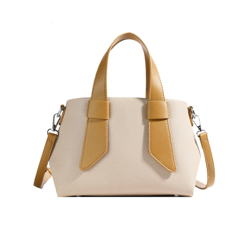 Bag for women 2025 new simple splicing contrasting color handbag, high-end and versatile single shoulder crossbody tote bag