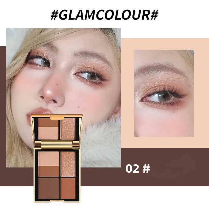 Versatile 5-Color Magic Eyeshadow Palette Brown Tones Matte Shimmer Finish Long-Lasting Eye Makeup Kit for All Ages W250520